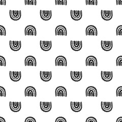 Rainbow black and white pattern. Black rainbow pattern. Hand-drawn vector illustration in a minimalistic Scandinavian style