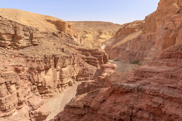 Fototapeta na wymiar Red Canyon in southern Israel. natural rock formations. 