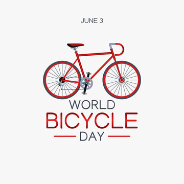 vector graphic of world bicycle day good for world bicycle day celebration. flat design. flyer design.flat illustration.