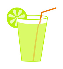 Fresh lemonade cocktail drink illustration