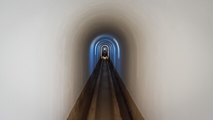 Long white surreal tunnel as tube