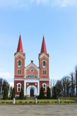 Fototapeta na wymiar St. Martin's Lutheran church in Riga, the capital of Latvia. It is a parish church of the Evangelical Lutheran Church of Latvia.