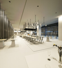 3d render of restaurant cafe interior