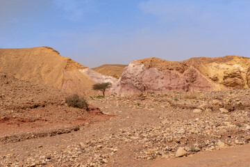 Red Canyon in southern Israel. natural rock formations.
