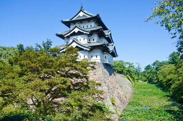 Hirosaki castle in Aomori prefecture, Tohoku, Japan.