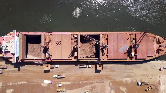 Harbor scene of freight ship in the ocean.Port in Rio de Janeiro, Brazil.Harbor scene of freight ship in the ocean.Port in Rio de Janeiro, Brazil.Harbor scene of freight ship in the ocean.Port view.