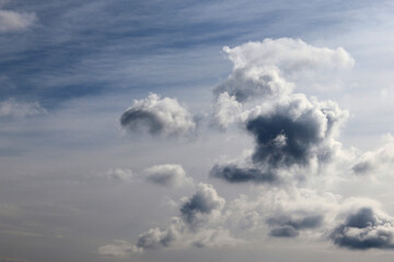 White clouds on blue sky background for design and background