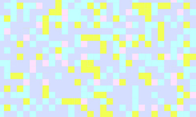 Abstract square pixel mosaic colorful background geometric seamless pattern in pastel colors. 8 bit