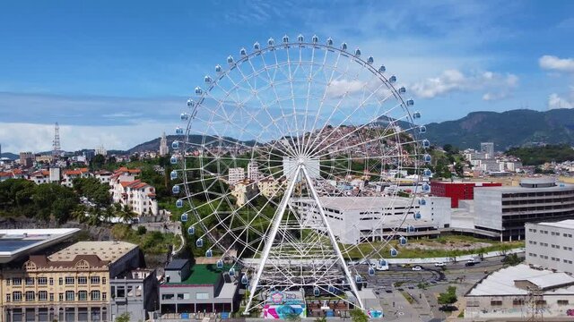Major ferris wheel of latin america view at downtown in Rio de Janeiro city, Brazil.Major ferris wheel of latin america view at downtown in Rio de Janeiro city, Brazil.Major ferris wheel view.