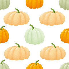 Seamless pattern with pumpkins.