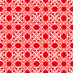 Decorative Asian Folk Seamless Pattern. Ornament of Asian Nomads: Kyrgyz, Kazakhs, Bashkirs, Tatars, Yakut, Mongols. Ethnic Vector Illustration for Paper Products, Textiles.	