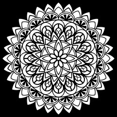 White mandala on black Pattern Stencil Doodles  Sketch Good mood