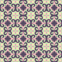 Decorative Asian Folk Seamless Pattern. Ornament of Asian Nomads: Kyrgyz, Kazakhs, Bashkirs, Tatars, Yakut, Mongols. Ethnic Vector Illustration for Paper Products, Textiles.	
