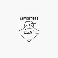 Bear adventure logo vector illustration design