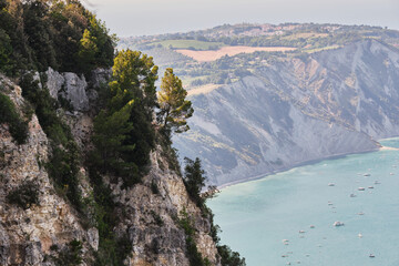Scenic view of the panorama from Monte Conero