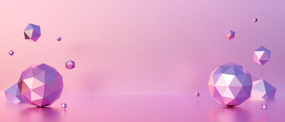 Abstract 3d render of pink pastel background scene with geometric shape.