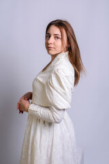 Fototapeta na wymiar girl in a white dress