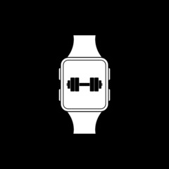Fitness watch icon isolated on dark background
