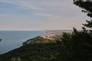 Scenic view of the panorama from Monte Conero