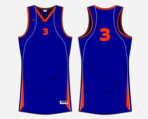 Naklejka premium Singlet women basketball jersey sports design vector template