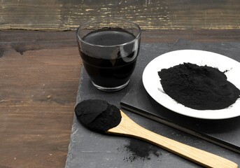 Activated charcoal or activated carbon coconut shell charcoal substance of vegetable origin