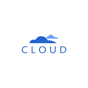 image of dark and light blue cloud icon