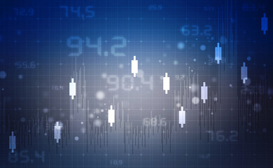 2d rendering Stock market online business concept. business Graph 