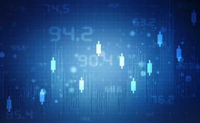 2d rendering Stock market online business concept. business Graph 