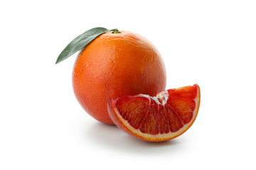 Fresh red orange isolated on white background