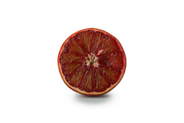 Half of red orange isolated on white background