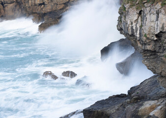 wild waves in the coast of Lekeitio, Basque country