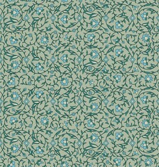Arabesque Arabic seamless floral pattern. Branches with flowers, leaves and petals