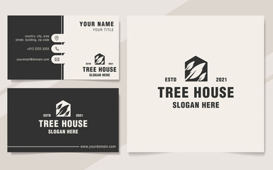 Tree house logo template monogram style