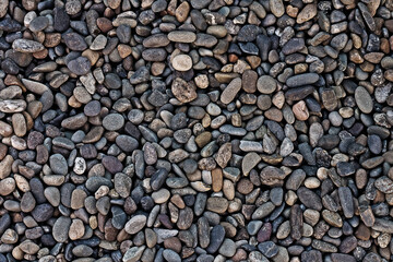 fine gravel on the shore, background, texture