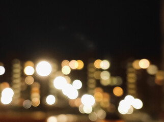 blurry lights of the night city, nightlife