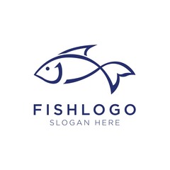 Obraz premium fish jumping logo vector illustration