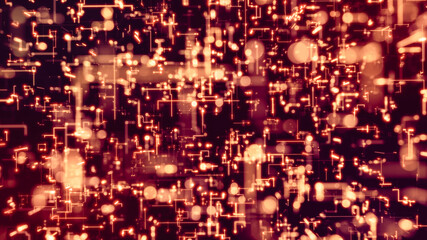 Orange Abstract Background. Transferring of big data. 3D rendering illustration.
