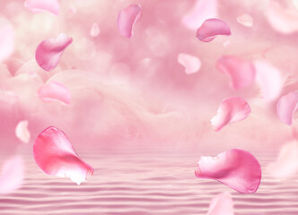 Obraz na płótnie Canvas roses petal background for beauty products