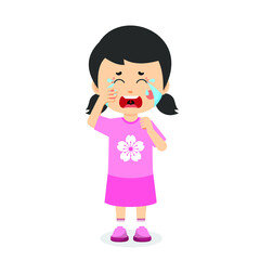 Cute Girl with Crying Expression