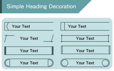 シンプルな見出し飾り　囲み線、デザイン、水色背景に下地透過