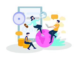 Human Resource - Illustration. Editable Stroke. Vector Graphic