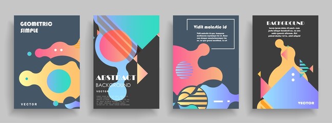 Modern abstract covers set. Abstract shapes composition. Futuristic minimal design. Eps10