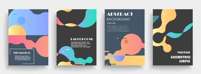 Fototapeta premium Modern abstract covers set. Abstract shapes composition. Futuristic minimal design. Eps10