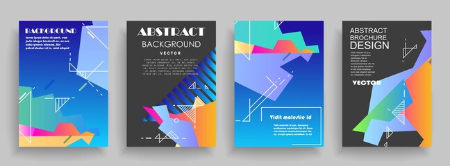 Modern abstract covers set. Abstract shapes composition. Futuristic minimal design. Eps10