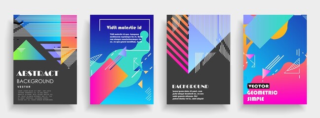 Modern abstract covers set. Abstract shapes composition. Futuristic minimal design. Eps10