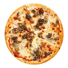 Isolated meat neapolitan pizza on the white background