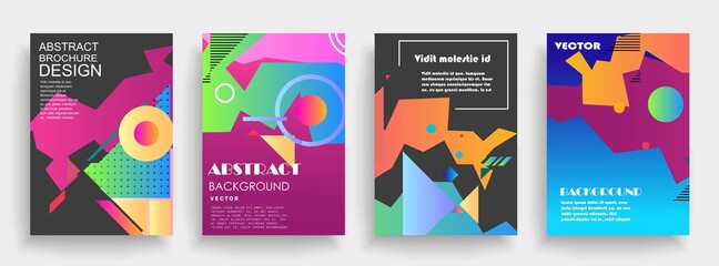 Modern abstract covers set. Abstract shapes composition. Futuristic minimal design. Eps10