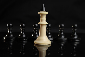 Obraz premium Leadership concept, a team business with chess pieces