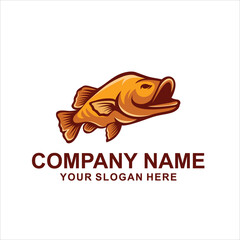 brown fish logo vector
