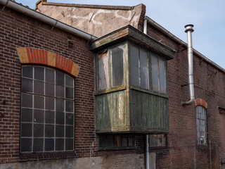 Fototapeta na wymiar Industrial abandoned shipyard in Muiden, the Netherlands